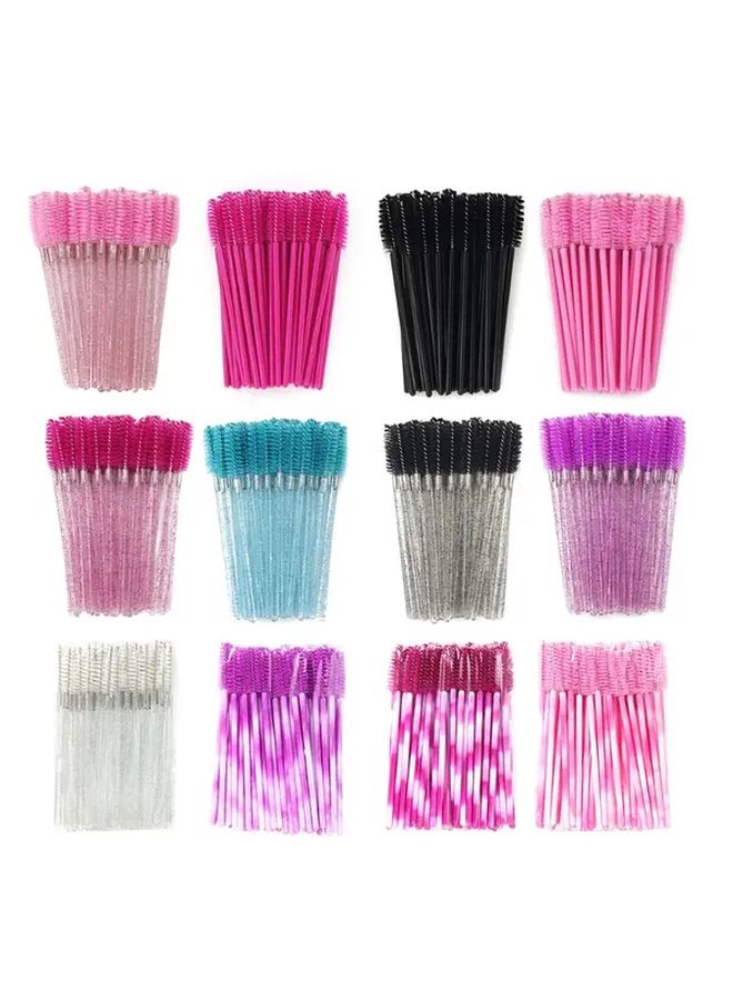 10pcs Pink Disposable Eyelash Brushes Soft Head Mascara Wands For Lash Extensions - Image 1
